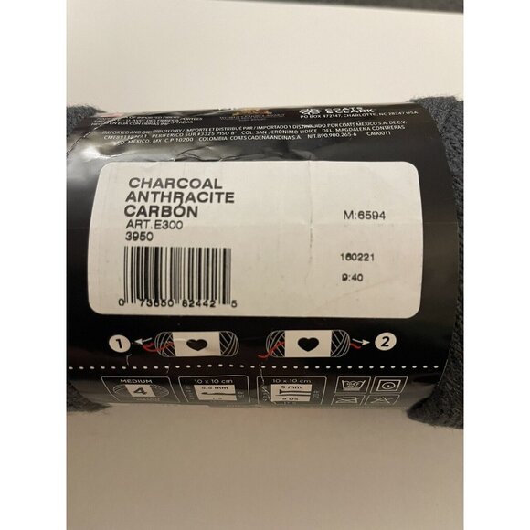 New Yarn Skein Spool Red Heart Charcoal Gray J32 - Picture 3 of 3